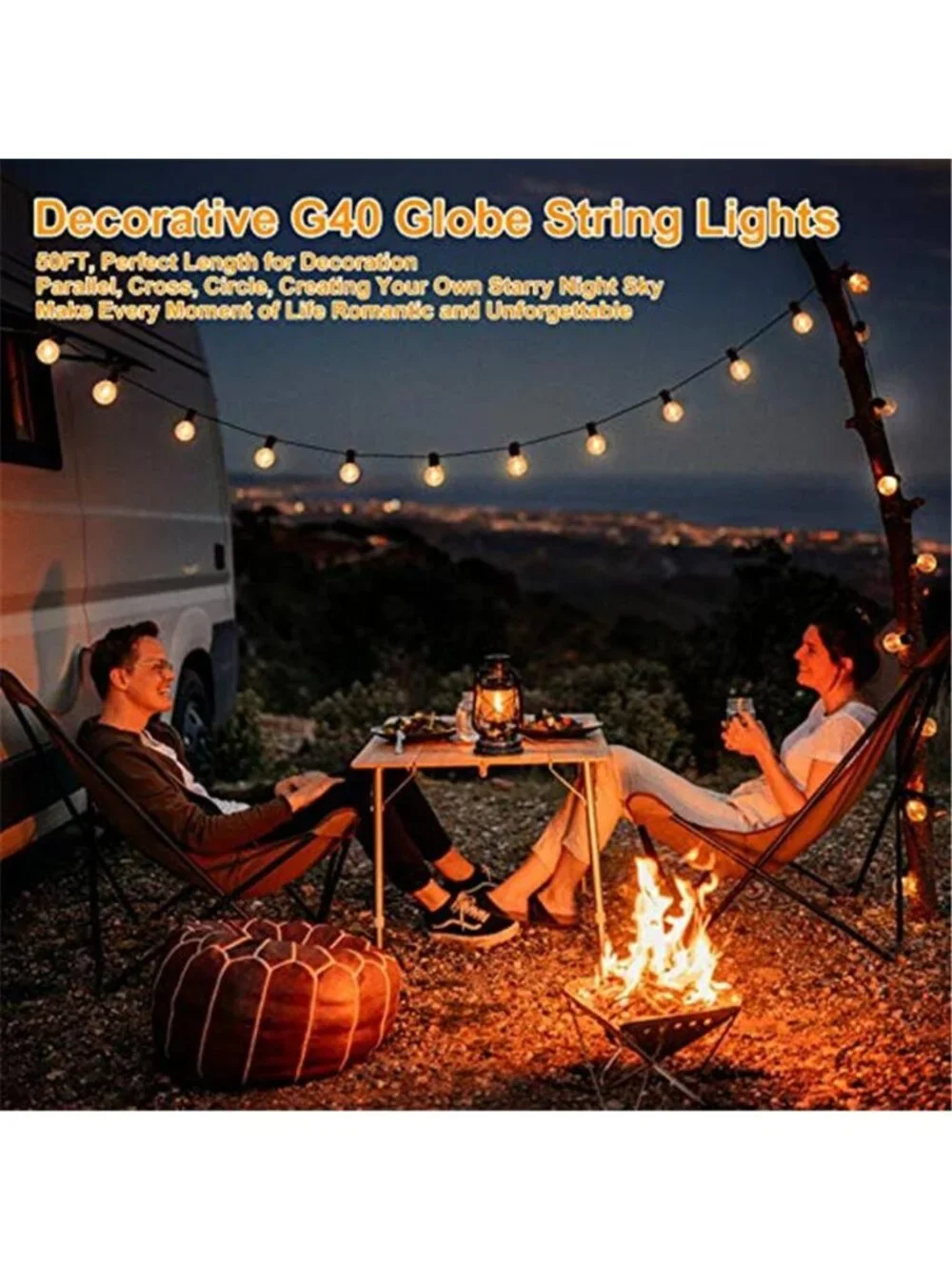 Outdoor G40 Globe String Lights 100ft Vintage Waterproof Dimmable Connectable